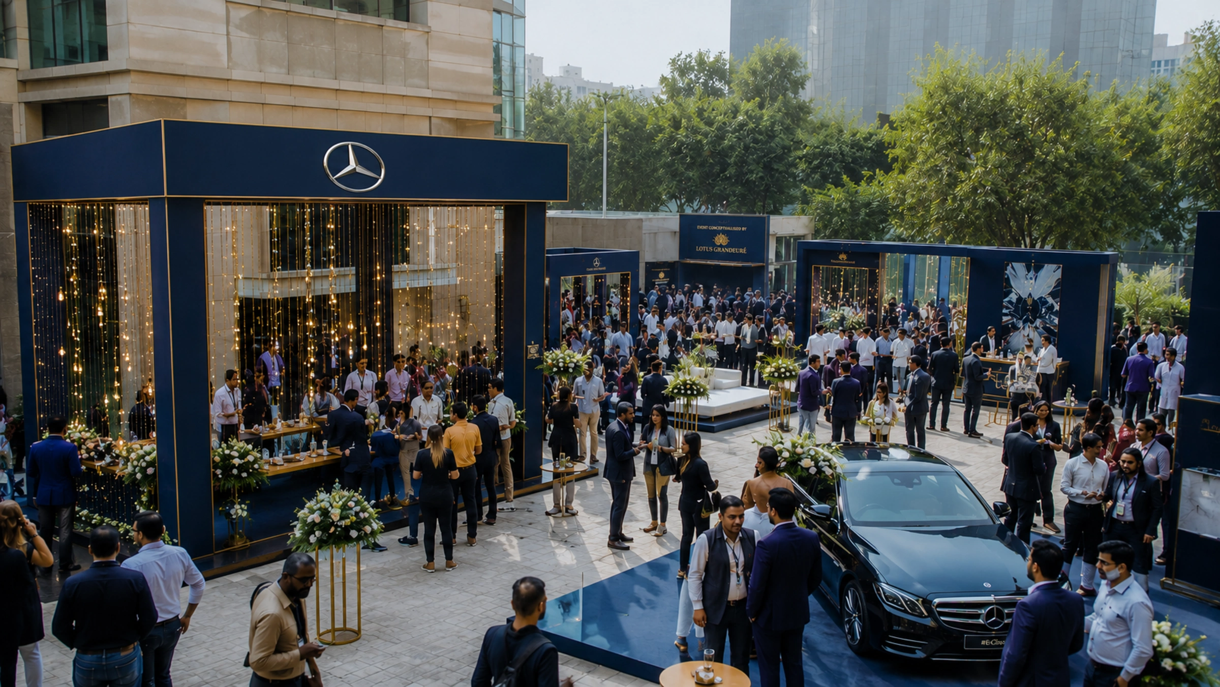 Immersive luxury brand activation event by Lotus Grandeure featuring experiential marketing design, interactive installations, and cinematic brand storytelling crafted for premium Indian audiences.