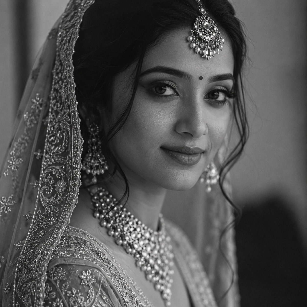 Radiant Indian bride adorned in exquisite bridal jewellery and a richly embroidered lehenga captured at an ultra luxury wedding produced by Lotus Grandeuré in Vrindavan India embodying timeless elegance and divine beauty
